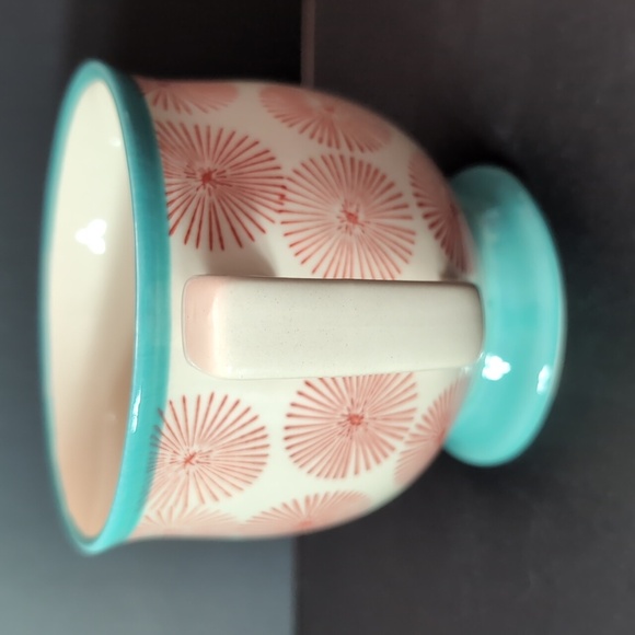 The Pioneer Woman Turquoise/Red Starburst Footed Happiness Mug. - Picture 2 of 8